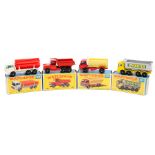 4 mid to late 1960’s Matchbox Series vehicles. No48 Dodge Dumper Truck, No51 8 Wheel Tipper,