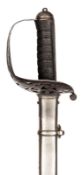 An Edward VII cavalry officer’s sword, very slightly curved, fullered blade 35" by Wilkinson, no