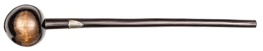 A large Zulu knobkerry from the battle of Ulundi 1879, heavy 2 tone head on darkwood haft with small