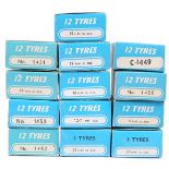 13 boxes of ‘Corgi Tyres’ spare tyres packs. Each containing ‘1/4 Dozen, 1/2 Dozen and ‘One Dozen’
