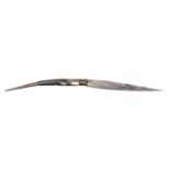 An unusually large early 19th century Spanish folding knife navaja, swollen single edged blade 14½”,