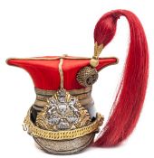 †A good Victorian officer’s lance cap of The 12th (Prince of Wales’s Royal Lancers), black patent