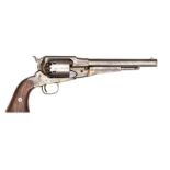 A 6 shot .44” Remington New Model Army single action percussion revolver, barrel 8” with patent