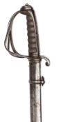An early Victorian 1821 pattern light cavalry officer’s sword, slightly curved, pipe backed blade