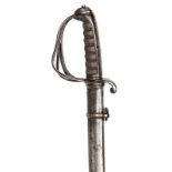 An early Victorian 1821 pattern light cavalry officer’s sword, slightly curved, pipe backed blade