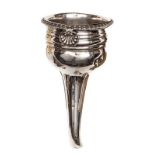 A Geo. silver wine funnel filter of The 22nd Regt, gadrooned border to detachable filter tap with