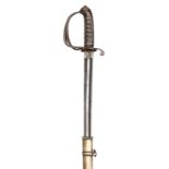 A Victorian officer’s sword of The Royal Artillery, slightly curved, fullered blade 32" by