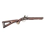 A cavalry officer’s 16 bore flintlock pistol carbine by D. Egg, c 1790, the pistol 18” overall, flat