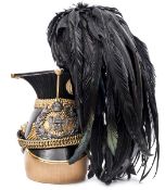 †An officer’s lance cap of the Bedfordshire Imperial Yeomanry (1901), top of skull in black patent