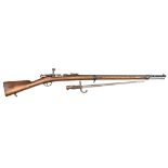 A French 11mm Model 1866-74 Gras bolt action single shot rifle, number M46957, 57½” overall,