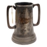 A large 2 handled pewter tankard, engraved with monogram A & CI on one side and “The Sally Port Inn,