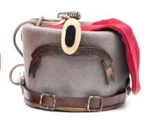 An Imperial German Prussian trooper’s busby of the 10th (Magdeburg) Hussars, of stiff grey felt,