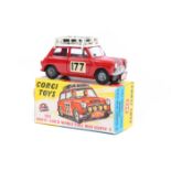 Corgi Toys 1967 Monte Carlo B.M.C. Mini Cooper ‘S’ (339). In red with white roof, roof rack with