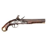 A 14 bore Dublin Castle Light Dragoon flintlock holster pistol, c 1800, 15” overall, barrel 9”