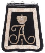 †An Imperial Russian officer’s sabretache of the Reign of Alexander 1st (1801-1825), bearing
