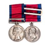 Pair: M.G.S. 1793-1814, 1 clasp Salamanca; Waterloo 1815 (Lieut. Henry Quill, 32nd Regiment Foot),