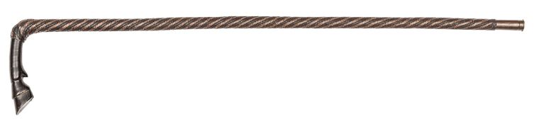 An interesting 19th century Zulu walking stick, the straight darkwood handle carved in the form of a