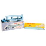 A Dinky Supertoys Pullmore Car Transporter (982). 2nd type with mid blue cab and light blue trailer,