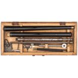 A cased 60 bore pump up walking stick air cane, 36¾” overall, barrel 17¾” with screw in