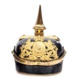 †A good Bavarian M1886 One Year Volunteer’s officer quality pickelhaube, fully gilt mounted