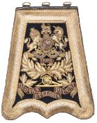 †A Victorian officer’s full dress embroidered blue cloth sabretache of The Royal Regiment of