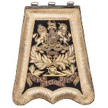 †A Victorian officer’s full dress embroidered blue cloth sabretache of The Royal Regiment of
