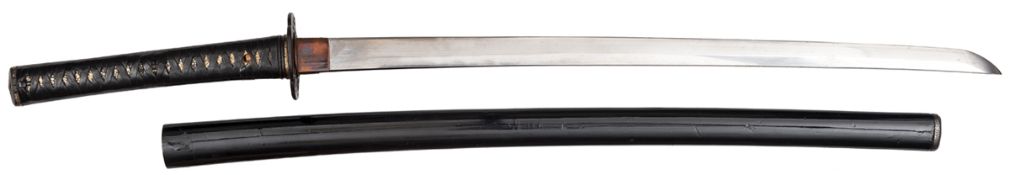 A Japanese sword Katana, 17th century Shinto period, blade 24”, signed Echizen (province) No Kami (