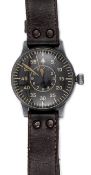 A scarce WWII period German Luftwaffe B-Uhr type B navigator’s wrist watch, made by Lacher & Co/