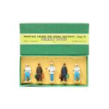 Dinky Toys ‘Miniature Figures For Model Railways – Gauge ‘O’. No.5 Train & Hotel Staff (5 pieces).