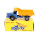 French Dinky Toys Berliet Benne Carrieres 580. Cab and chassis in mid blue with orange tipper