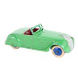 A rare Dinky Toys Streamlined Tourer 22g. An example in green with red seats, complete with