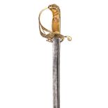 A most unusual Wm IV RN officer’s sword of 1822 infantry type, pipe backed blade 32½”, DE at