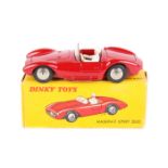 French Dinky Toys Maserati Sport 2000 22A. In deep red with racing driver, steering wheel and