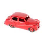 Dinky Toys Austin Somerset Saloon 40J. In red with bright red wheel and black tyres, lettering