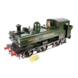 A 5" gauge live steam Great Western 0-6-0 Pannier Tank Locomotive RN4612. In unlined Brunswick green