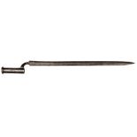 A scarce and interesting volunteer sword/socket bayonet c 1800, SE blade 19”, with shallow back