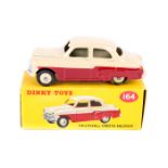 Dinky Toys Vauxhall Cresta Saloon 164. Example in light beige and maroon with cream wheels and black