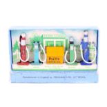 Dinky Toys Petrol Pumps Set No.49. Comprising 4 various petrol pumps – SHELL, WAYNE, BOWSER and