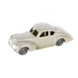 Dinky Toys Studebaker State Commander 39f. An example in dark grey with black ridged wheels and