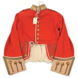 A Captain’s full dress scarlet doublet of The Seaforth Highlanders, buff facings, gilt lace and