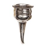 A Geo. silver wine funnel filter of The 22nd Regt, gadrooned border to detachable filter top with