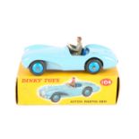 A scarce Dinky Toys Aston Martin DB3S 104. ‘Touring finish’ in light blue with dark blue seats, with