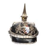 †An Imperial German Bavarian M1896 pickelhaube, the silvered badge with enamelled oval centre, the