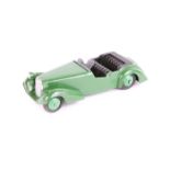 Dinky Toys Alvis Sports Tourer 38d. In dark leaf green with black seats and tonneau, open steering