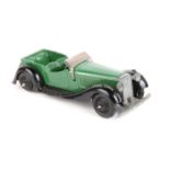 Dinky Toys British Salmson Four seater sports tourer 36f. In dark green with tinplate screen, open