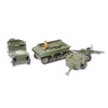 4 Dinky Military items. A US Army Jeep 153a. Example with closed steering wheel and smooth wheels.