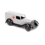 Dinky Toys Ambulance 30f. An example in grey with black closed chassis, closed windows, red crosses,