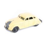 Dinky Toys Chrysler Airflow 30a. An example in cream with un-plated grille and bumpers, black smooth