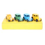 A trade pack of ‘6 Midget Saloons’ 35A. Comprising 3 examples, yellow, mid blue and green. Plus an