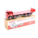 Dinky Supertoys Foden DG Flat Truck-With Tailboard 503. An early example with red cab and black
